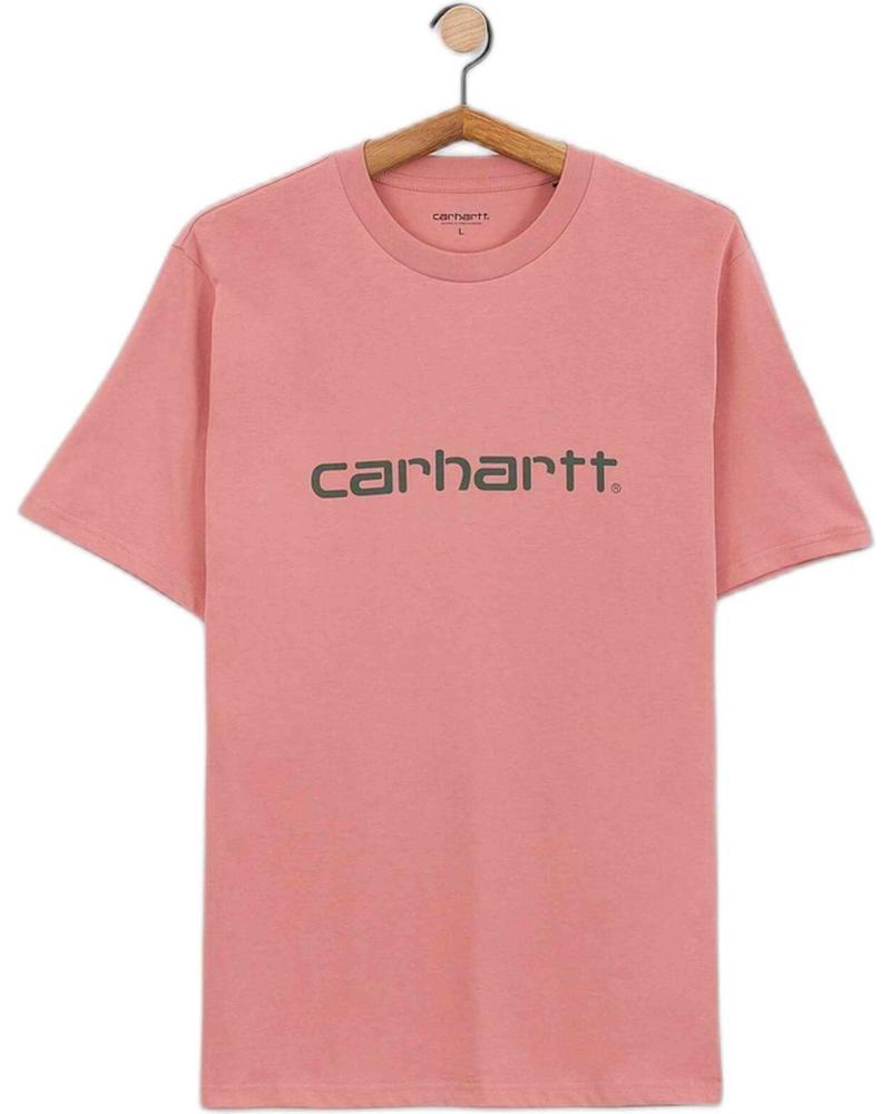 CAMISETA DE MANGA CORTA ROSA CARHARTT WIP CON LOGO ROSA