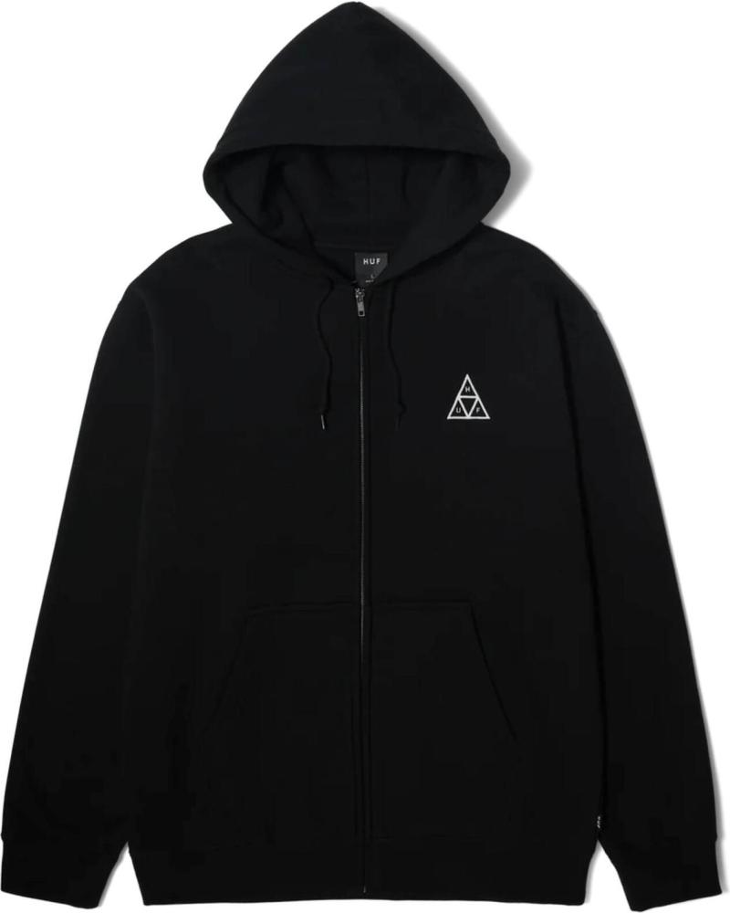 SUDADERA CON CAPUCHA HUF ESSENTIALS TRIPLE TRIANGLE NEGRA NEGRO