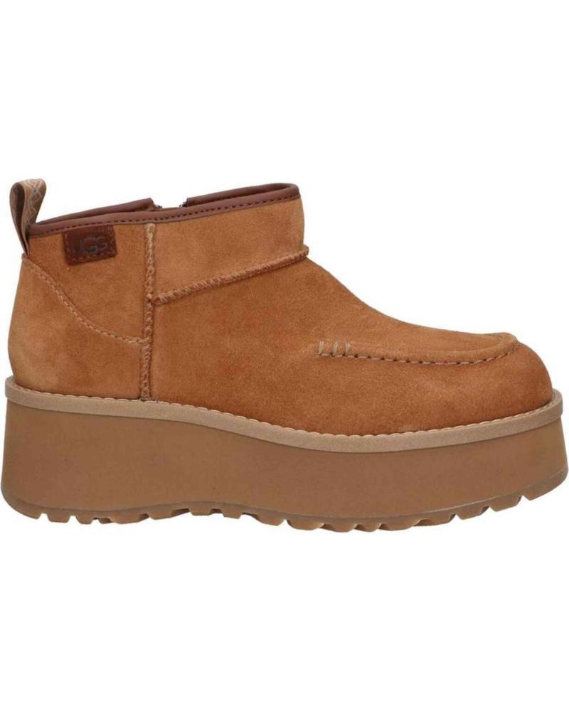 BOTAS PLATAFORMA UGG CLÁSICAS DE ANTE CAMEL CON CREMALLERA BEIGE