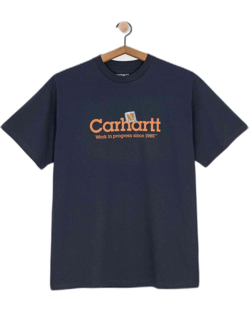 CAMISETA CARHARTT WIP CON LOGO AZUL DE MANGA CORTA AZUL