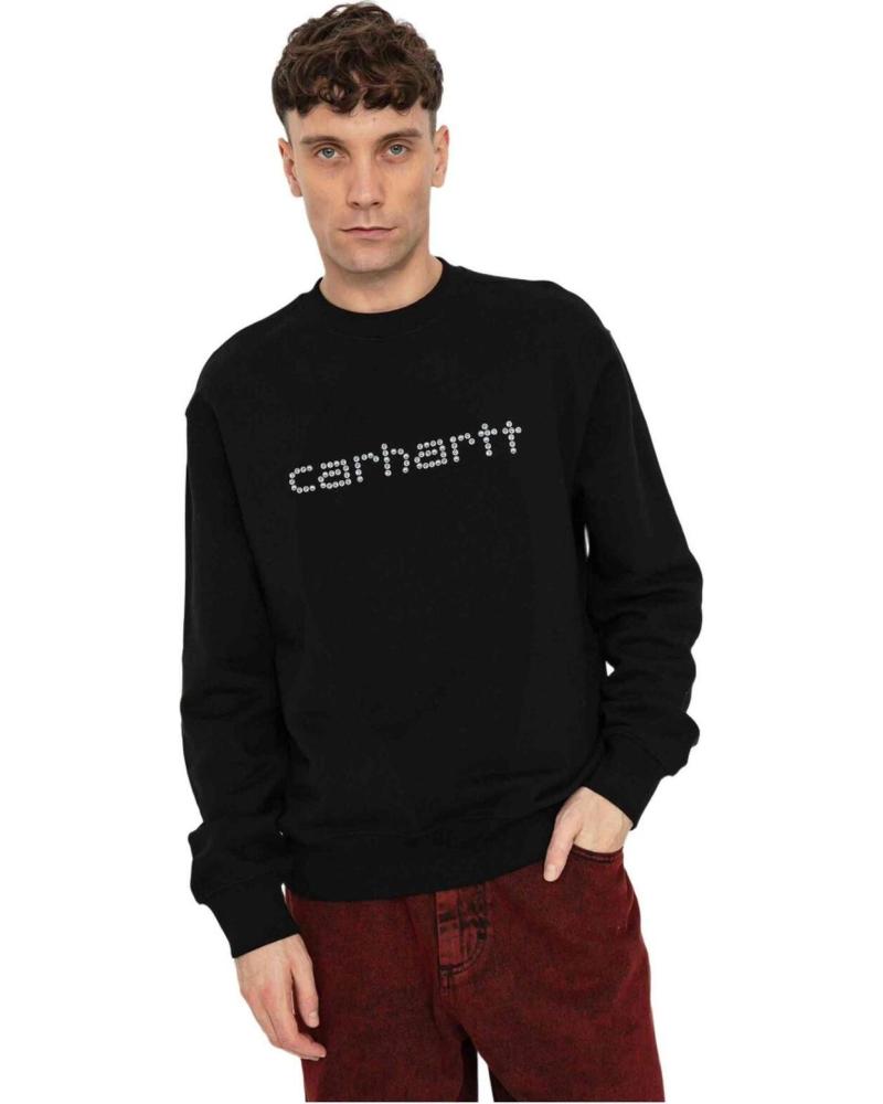 SUDADERA CARHARTT CON LOGO BORDADO NEGRO
