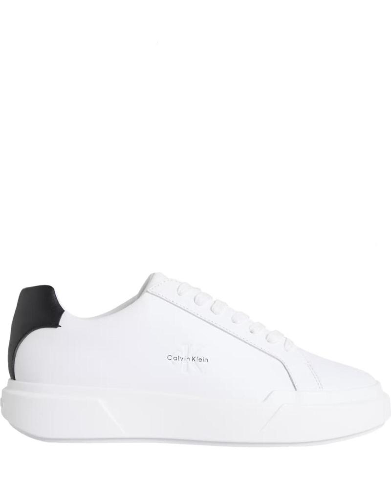 ZAPATILLAS CALVIN KLEIN CHUNKY CUPSOLE LACE-UP PIEL YM0YM01344 BLANCAS BLANCO