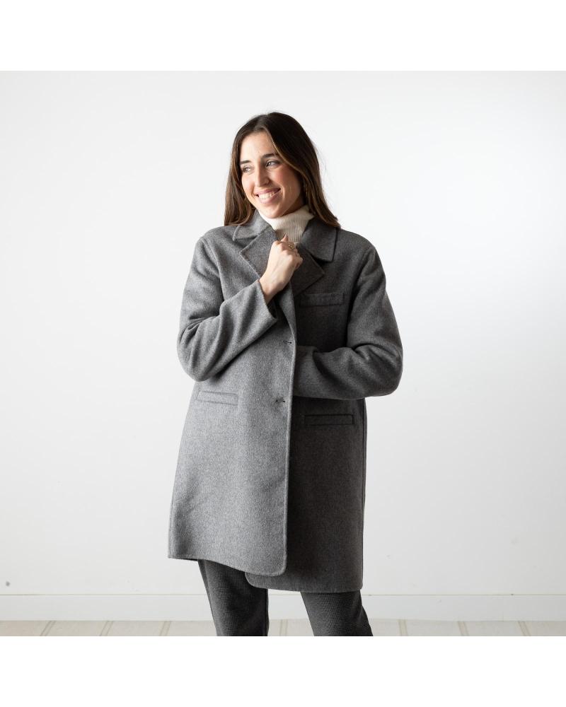 ABRIGO MIDI DE LANA YERSE GRIS - MODELO 41602033 GRIS