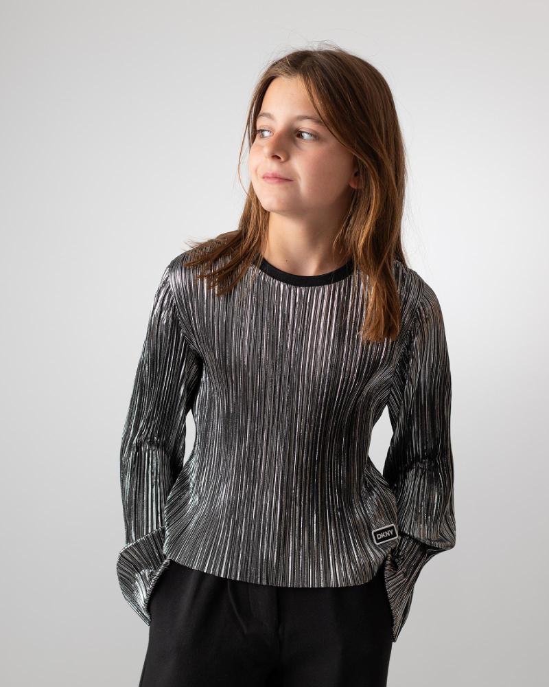 DKNY CAMISETA PLISADA MANGA LARGA PLATA D62038016 PLATA