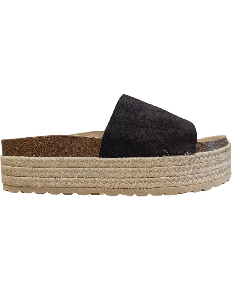 de TIZIANA SANDALIAS DE PALA TIZIANA BIO V-700-PAL NEGRAS CON PLATAFORMA DE YUTE NEGRO