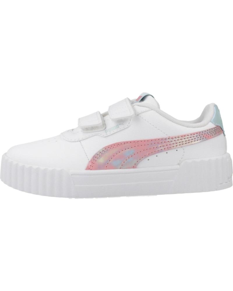 PUMA CARINA 3.0 SPACE BELLE V - ZAPATILLAS CASUAL NIÑAS CON VELCRO, BLANCO WHITE