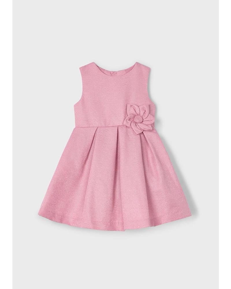 VESTIDO MAYORAL ESTRUCTURA BRILLO ROSA PARA NIÑA | REF. 3919-054 ROSA