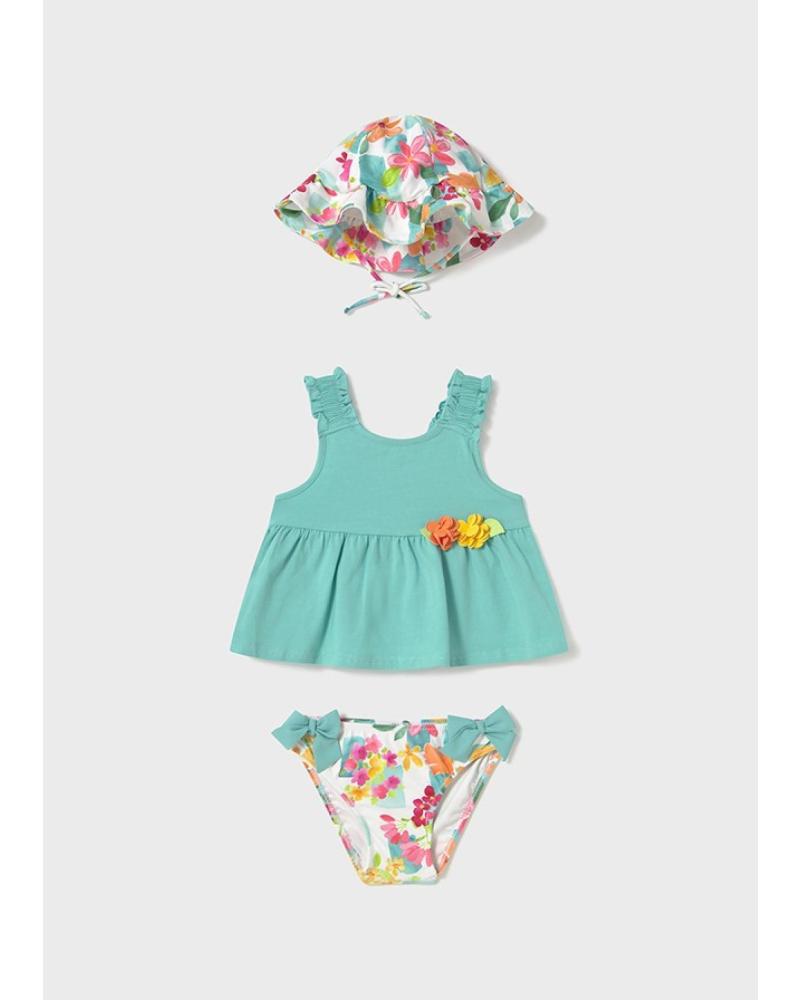 CONJUNTO DE BAÑO 3 PIEZAS MAYORAL PARA BEBÉ NIÑA - MODELO 1 641 071 ÁGATA AZUL AZUL