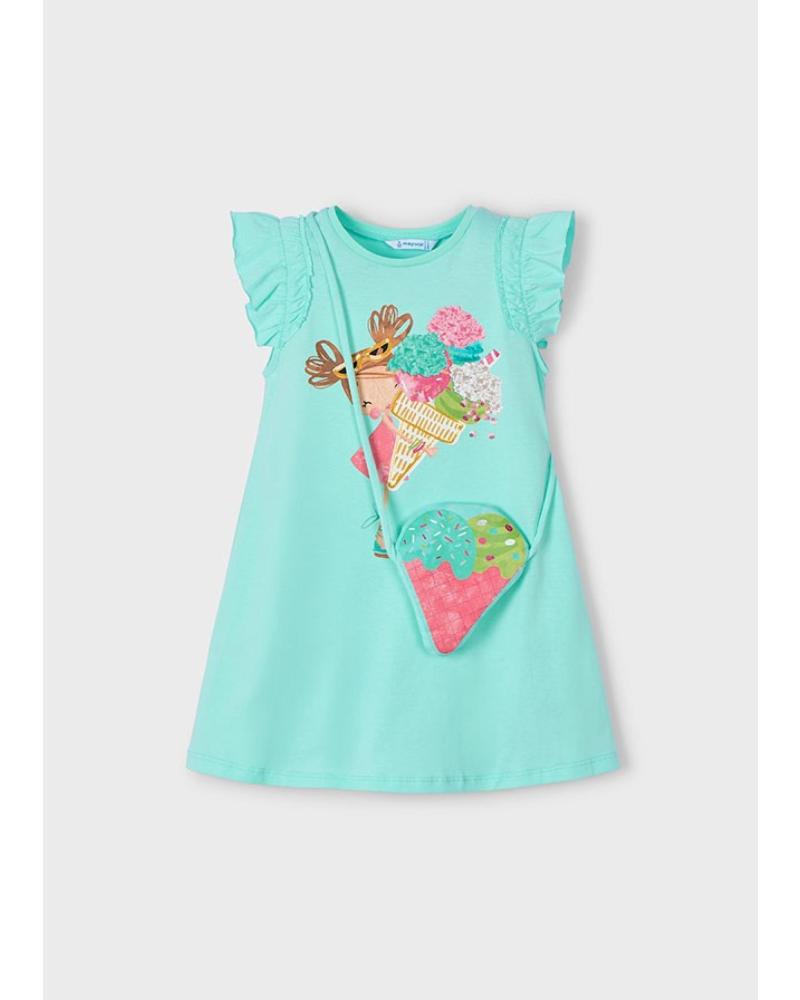 VESTIDO CON BOLSITO MAYORAL AQUA VERDE MODELO 3940-010 VERDE