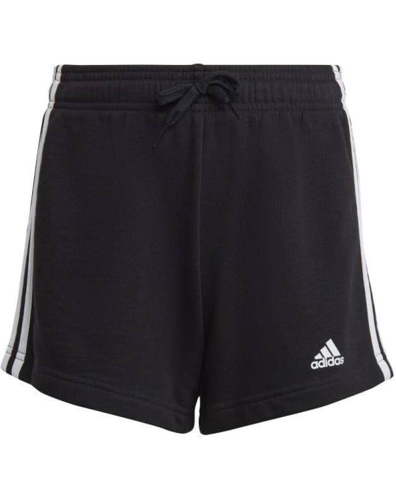 ADIDAS PANTALÓN CORTO ESSENTIALS 3 BANDAS BETTER COTTON NEGRO PARA NIÑA NEGRO