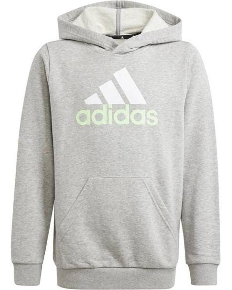 ADIDAS SUDADERA CON CAPUCHA ESSENTIALS LOGO GRIS GRIS