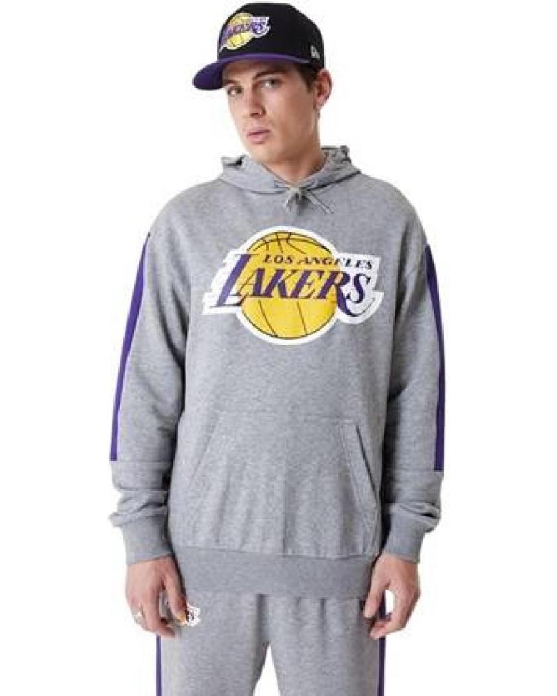 SUDADERA CON CAPUCHA NEW ERA LA LAKERS NBA GRIS GRIS