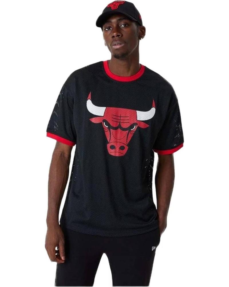 CAMISETA NEW ERA CHICAGO BULLS LOGO MESH NEGRA PARA HOMBRE NEGRO