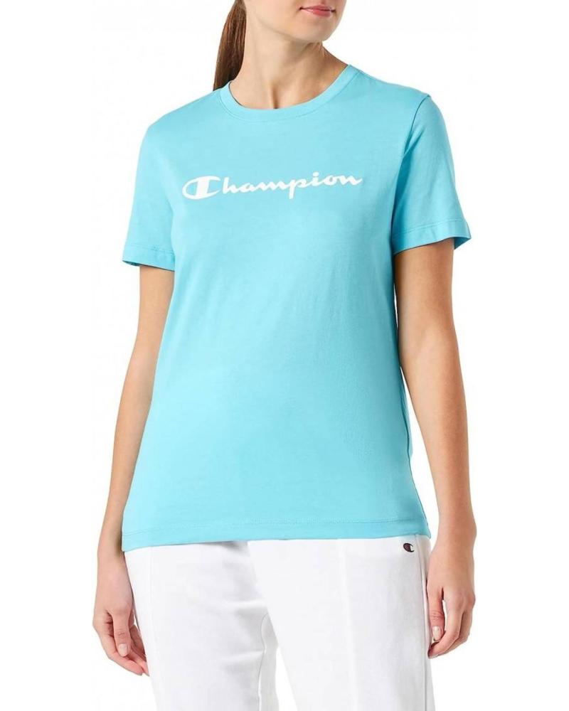 CAMISETA CHAMPION CREWNECK MANGA CORTA TURQUESA AZUL