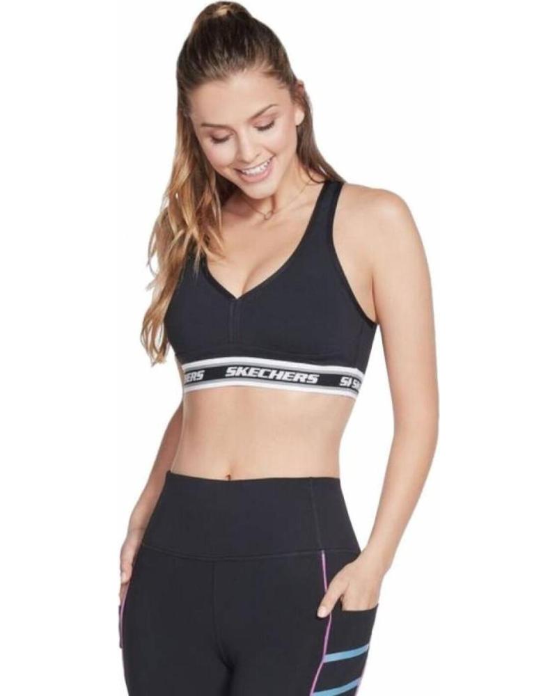 SUJETADOR DEPORTIVO SKECHERS GOFLEX JACQUARD NEGRO NEGRO
