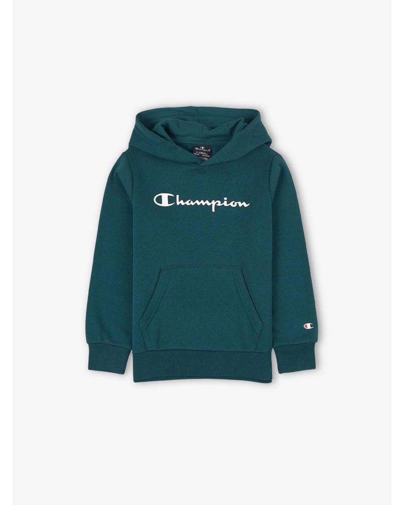 SUDADERA CON CAPUCHA CHAMPION LOGO VERDE OSCURO VERDE