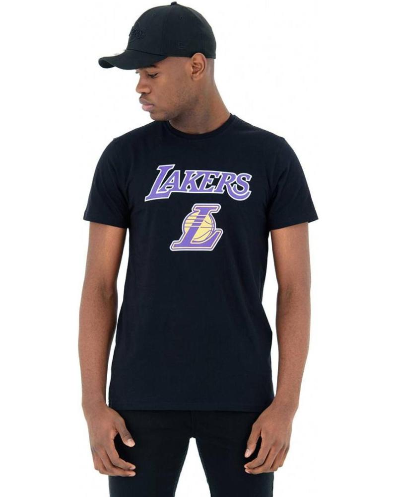CAMISETA NEW ERA NBA LOS ANGELES LAKERS LOGO MANGA CORTA HOMBRE NEGRA NEGRO