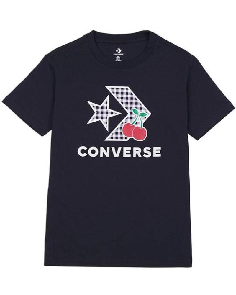 CONVERSE CAMISETA CHERRY STAR CHEVRON INFILL NEGRA NEGRO
