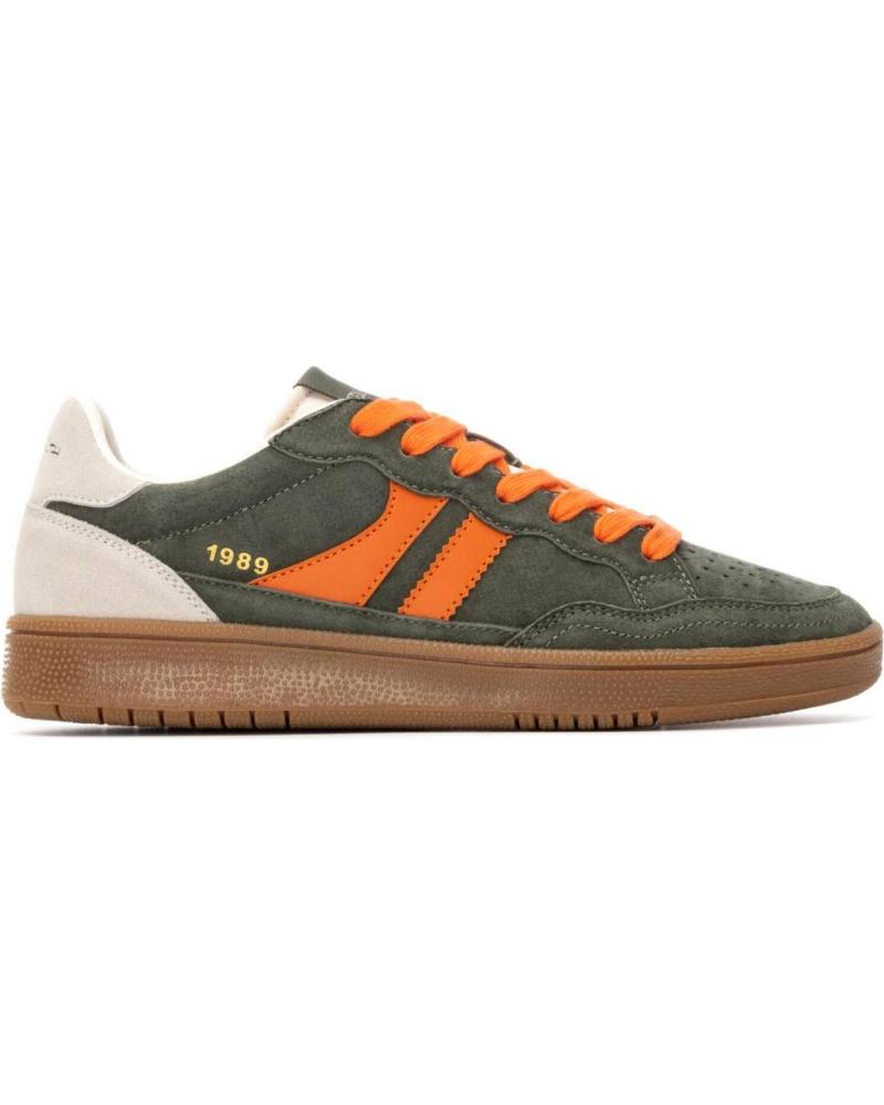 ZAPATILLAS TEDDY SMITH 120310 KAKI CON CORDONES NARANJA - ESTILO URBANO DISTINTIVO KAKI