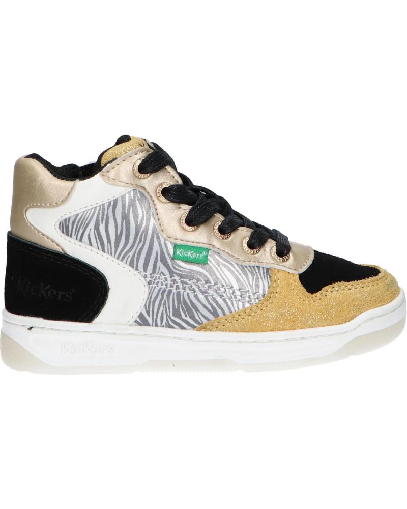 Zapatillas deporte de Niña KICKERS 910880-30 KICKLAX PU 73 JAUNE NOIR ZEBR