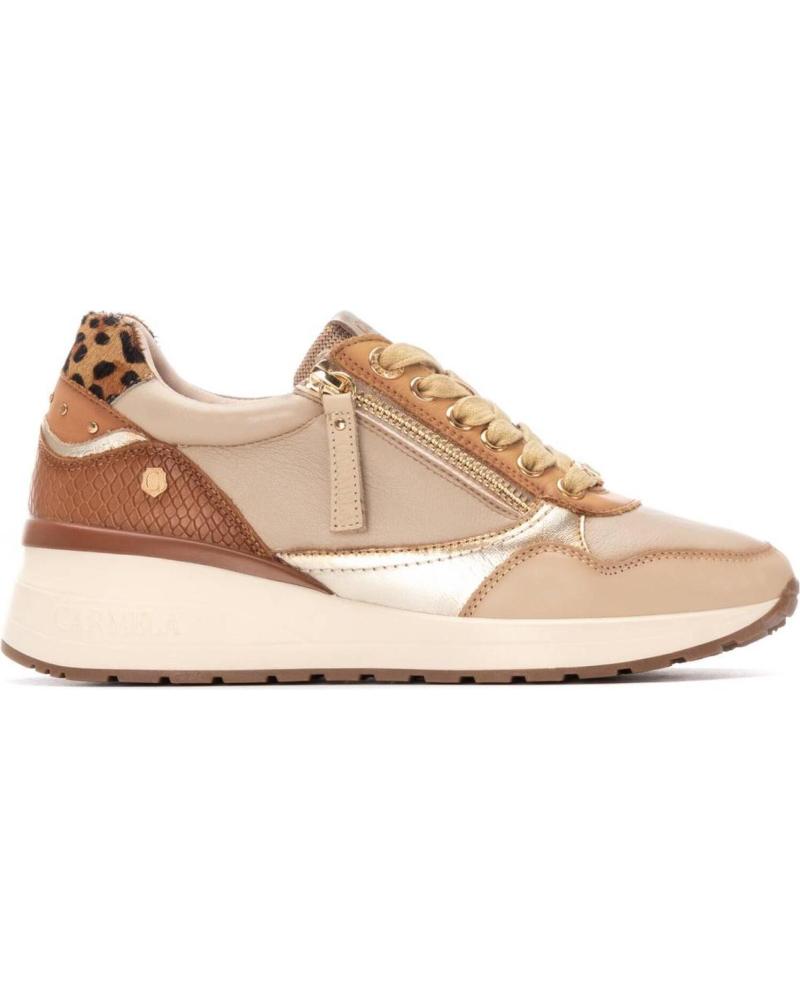 ZAPATILLAS CARMELA ANIMAL PRINT BEIGE Y DORADO BEIGE
