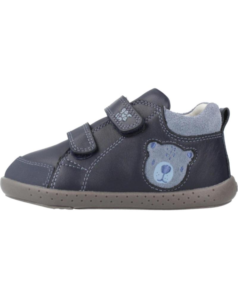 BOTÍN BAREFOOT GARVALIN 251309 CON OSO Y DOBLE VELCRO, AZUL MARINO OCEAN