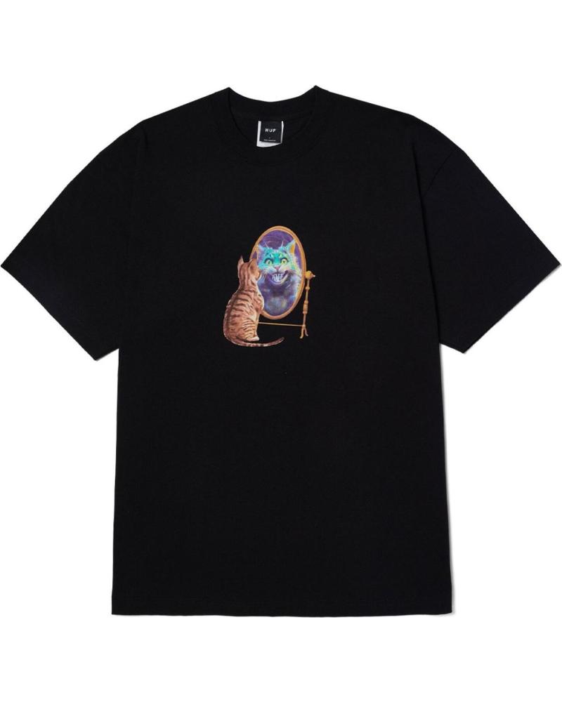HUF CAMISETA MIRROR TEE MANGA CORTA NEGRA