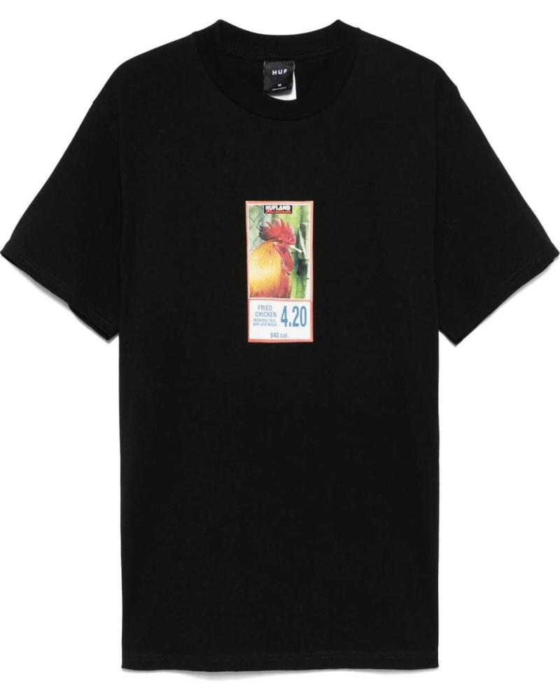CAMISETA HUF FRIED MANGA CORTA NEGRA