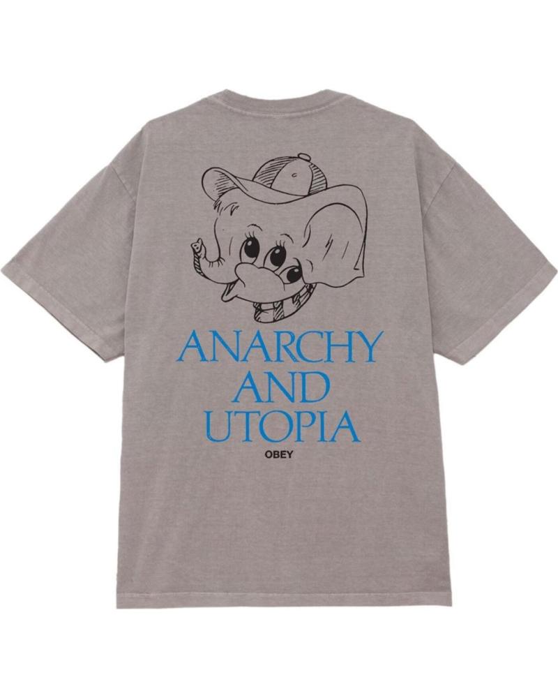 CAMISETA OBEY HEAVYWEIGHT PIGMENT ANARCHY UTOPIA SILVER G