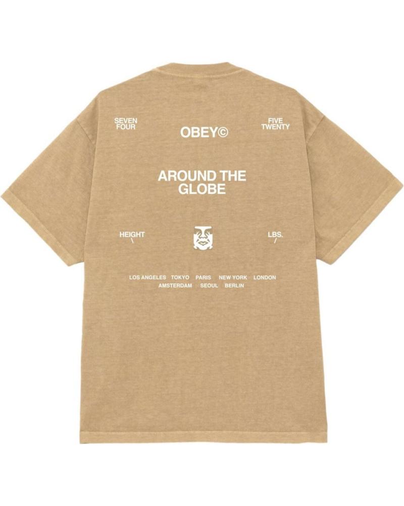 CAMISETA OBEY HEAVYWEIGHT 'AROUND THE GLOBE' PIGMENT LIGHT