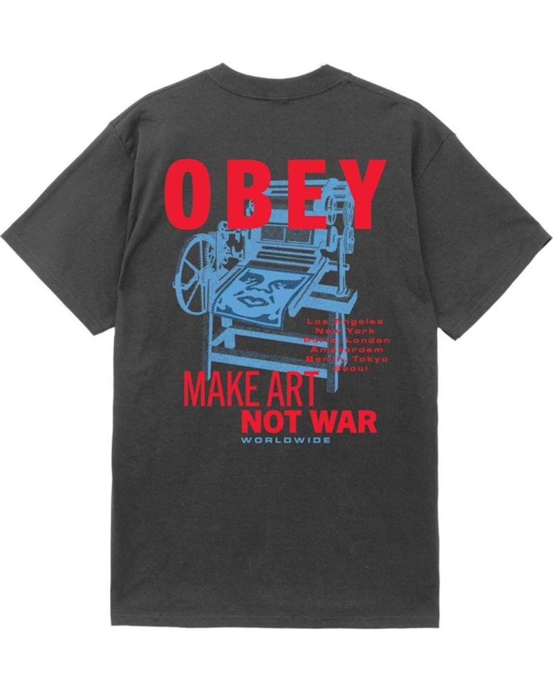 CAMISETA OBEY PRINTING PRESS MAKE ART NEGRA
