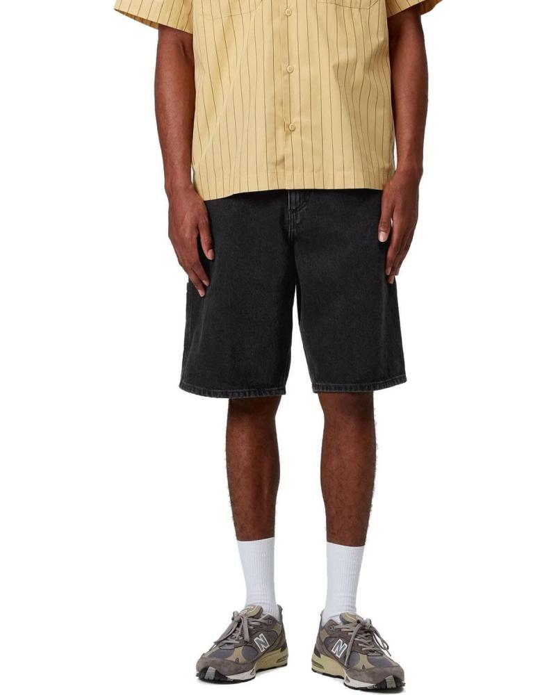 PANTALÓN CORTO CARHARTT WIP SINGLE KNEE NEGRO GARMENT DYED