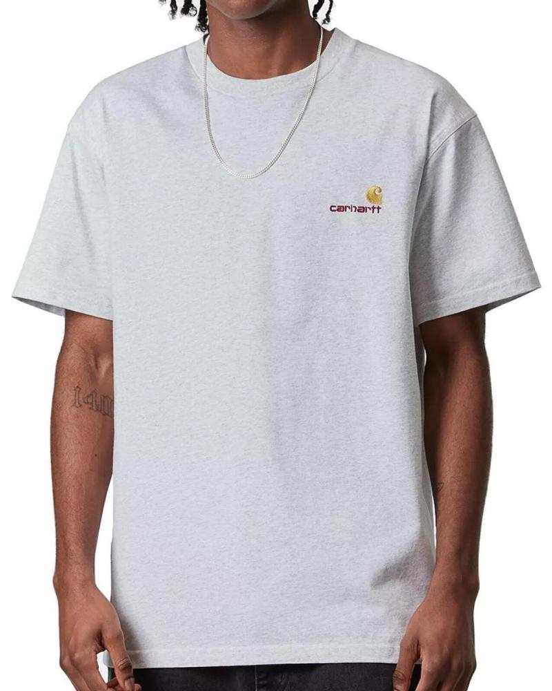 CAMISETA CARHARTT WIP S-S AMERICAN SCRIPT DE MANGA CORTA ASH HEATHER GRIS UNISEX