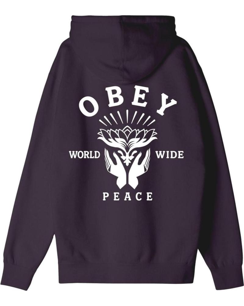 SUDADERA CON CAPUCHA OBEY LOTUS WITH HANDS MORADO CIRUELA