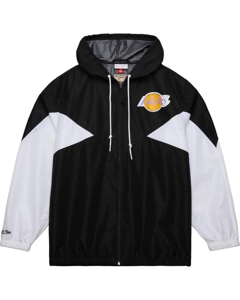 CHAQUETA CORTAVIENTOS MITCHELL & NESS NBA LOS ANGELES LAKERS ULTIMATE LIGHTWEIGHT NEGRA BLANCA VINTAGE NEGRO