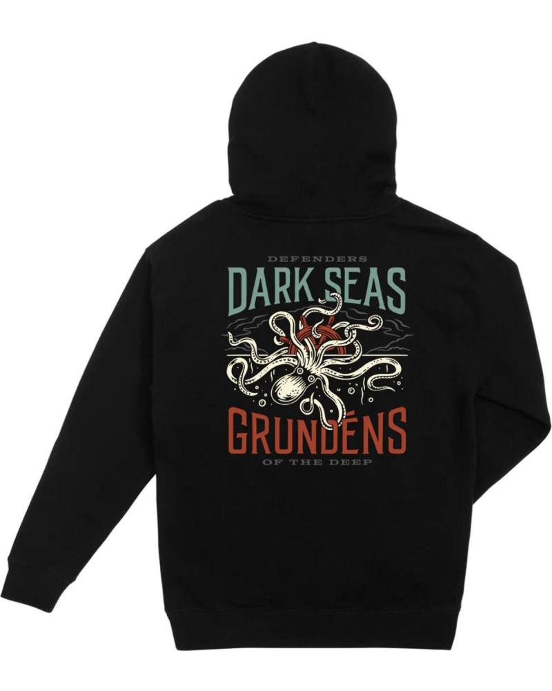 SUDADERA DARK SEAS GREAT DEPTHS NEGRA CON CAPUCHA