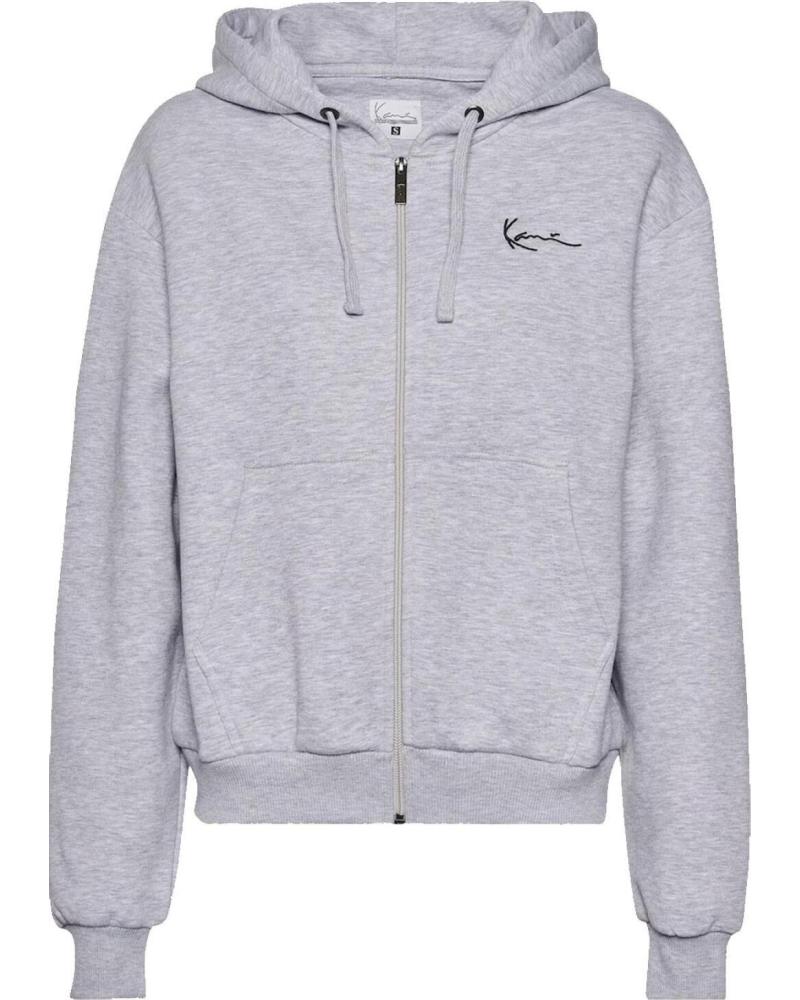 SUDADERA CON CAPUCHA KARL KANI CHEST SIGNATURE ESSENTIAL ZIP HOODIE - ASH GREY