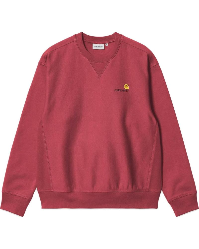 SUDADERA CARHARTT WIP AMERICAN SCRIPT EN TONO TUSCANY ROJO