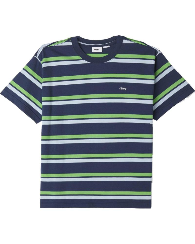 CAMISETA DE MANGA CORTA OBEY KNIT DISTANCE STRIPE TEE SS ACADEMY NAVY