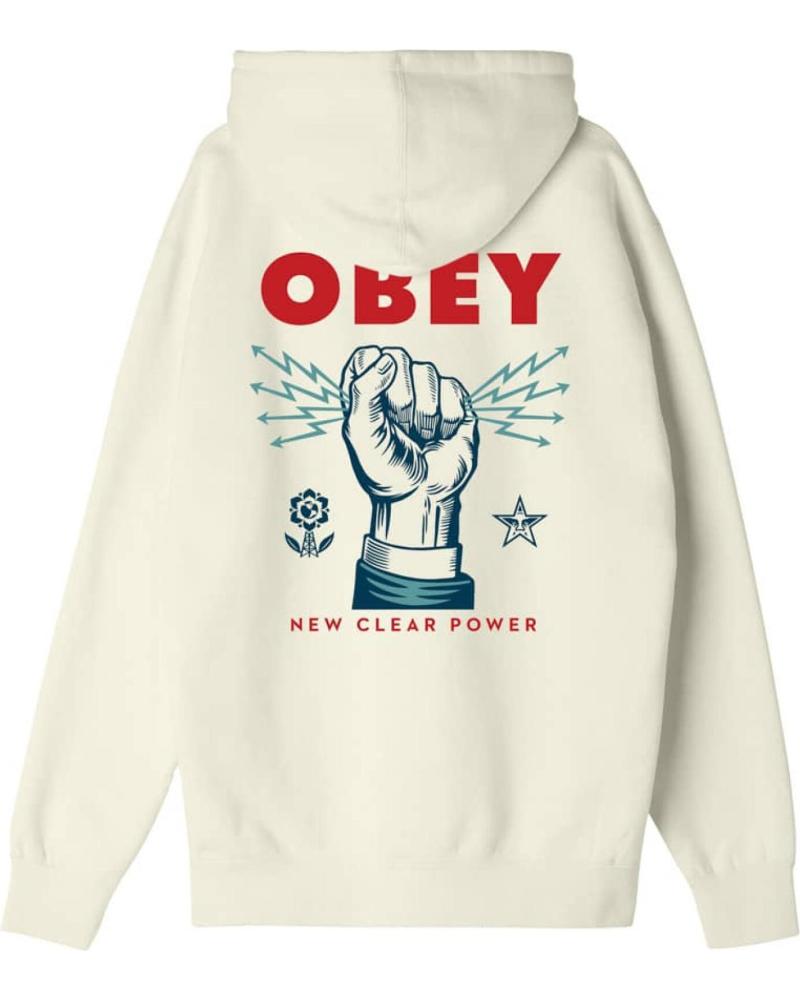 SUDADERA CON CAPUCHA OBEY HEAVYWEIGHT BOX FIT NEW CLEAR POWER UNBLEACHED