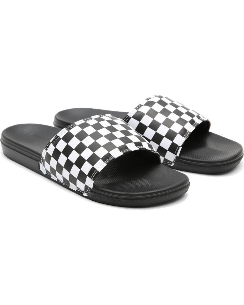 CHANCLAS VANS OFF THE WALL LA COSTA SLIDE-ON CHECKERBOARD BLANCO Y NEGRO