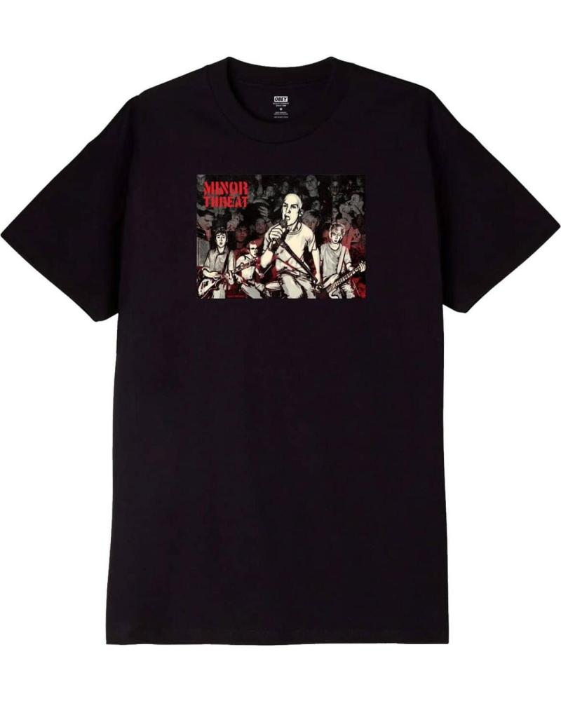 CAMISETA DE MANGA CORTA OBEY JUST A MINOR THREAT NEGRA