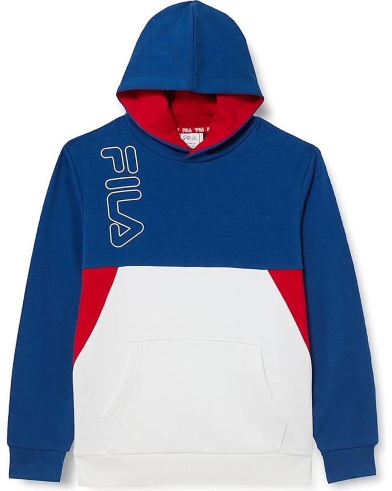 SUDADERA CON CAPUCHA FILA LUPO BLOCKED APPAREL AZUL BLANCO PARA NIÑO