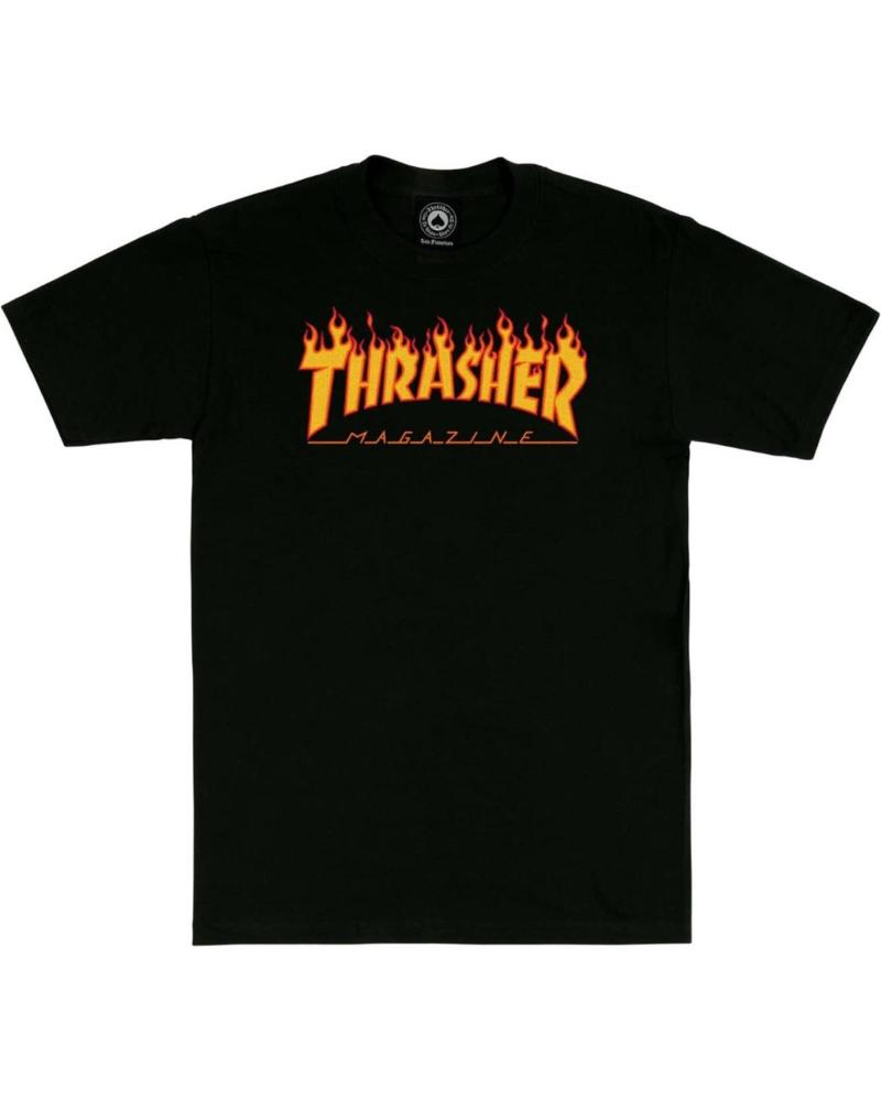 THRASHER CAMISETA FLAME LOGO NEGRA MANGA CORTA UNISEX