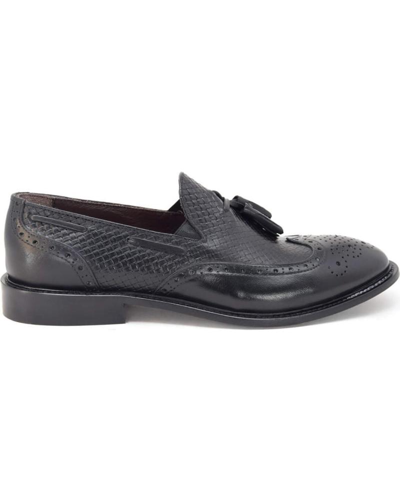 de DUCA DI MORRONE DUCA DI MORRONE FILIPPO - MOCASINES DE CUERO NEGRO BLACK