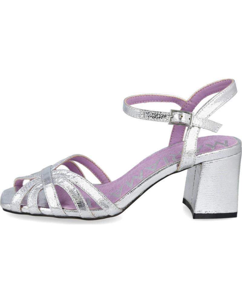 SANDALIAS DE TACÓN MARIA MARE WOODIT PLATA METALIZADO 68543-C55228 PLATA