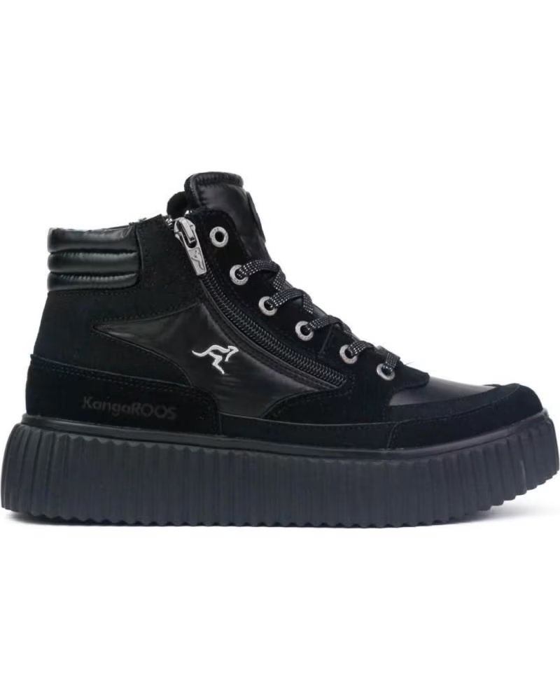 Botines de Mujer Kangaroos Botin Senora Piel-textil Negropiel-textil Negro