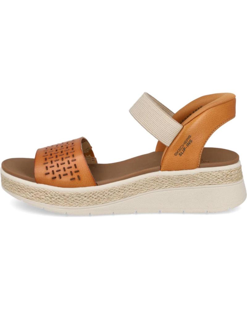 SANDALIAS SKECHERS BOBS SLIP-INS DE CUERO MARRÓN 114415 CUERO