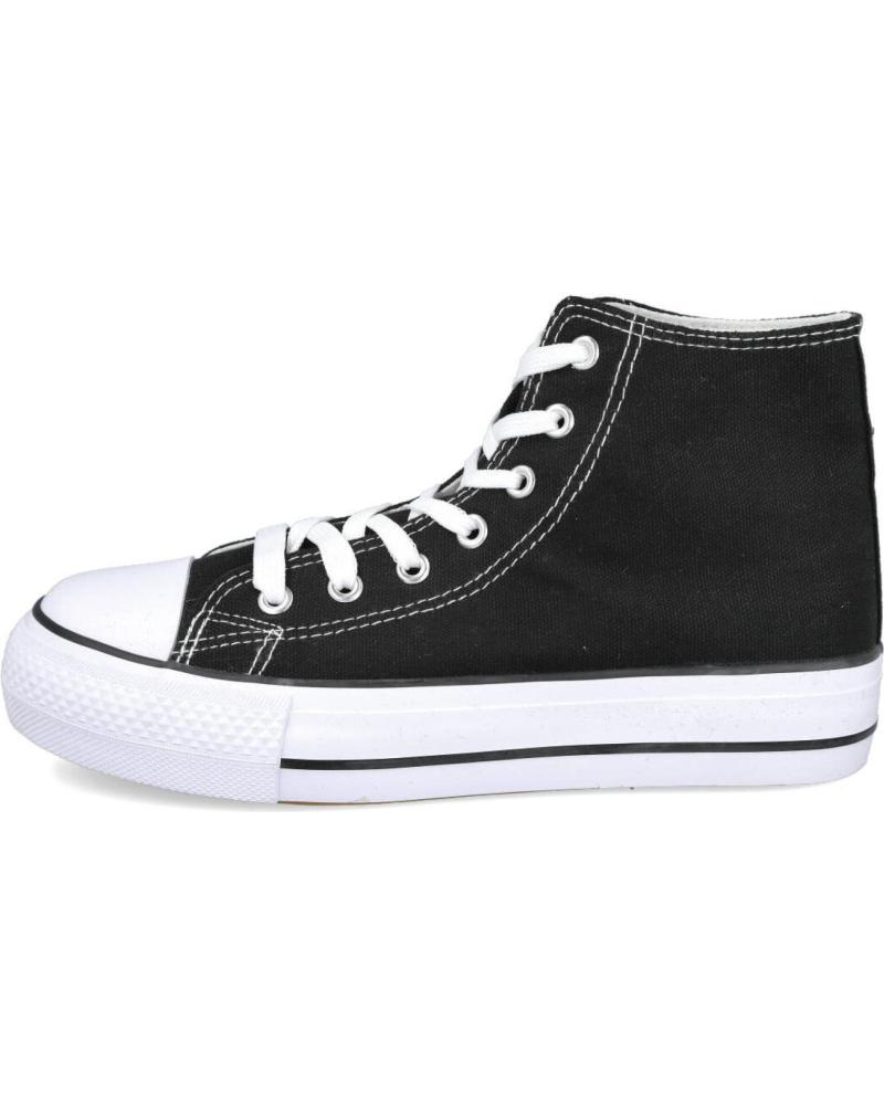 L&R SHOES H-9 ZAPATILLAS ALTAS DE LONA NEGRAS NEGRO