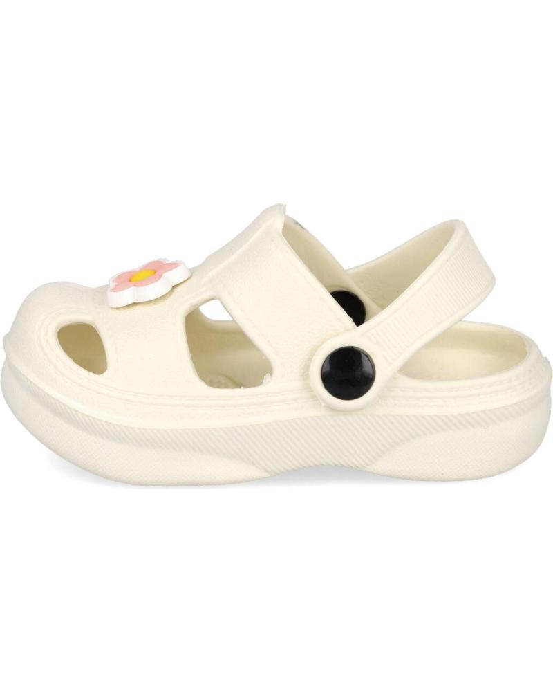 SANDALIAS CANGREJERAS L&R SHOES PARA NIÑA BEIGE CON FLOR BEIG